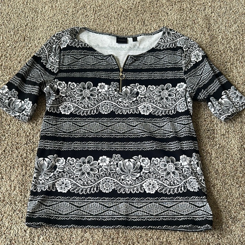 Rafaella Black and White Blouse